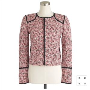 J. Crew Liberty London Pink Floral Jacket with Black Trim